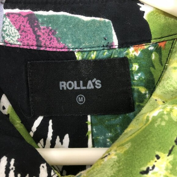 Rollas Shirt Vintage-Inspired Abstract Floral Button-Up Size M Casual Top - Picture 2 of 10